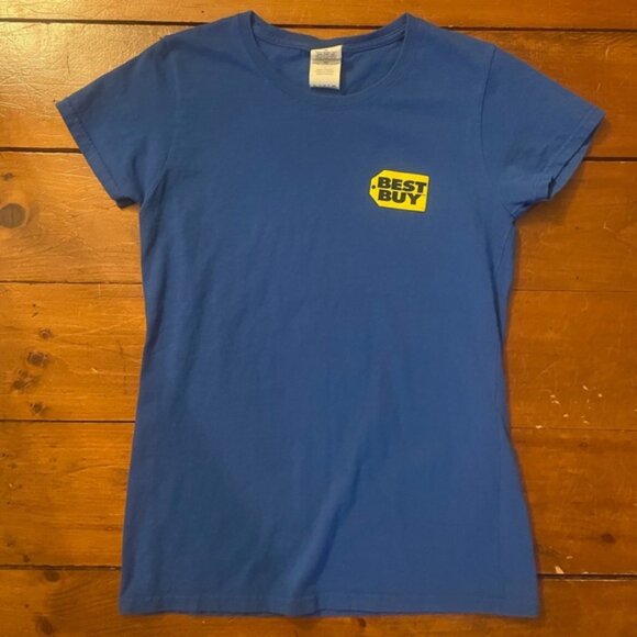 Best Buy Canada Blue Short Sleeve Crewneck Work Uniform Shirt - Picture 3 of 7